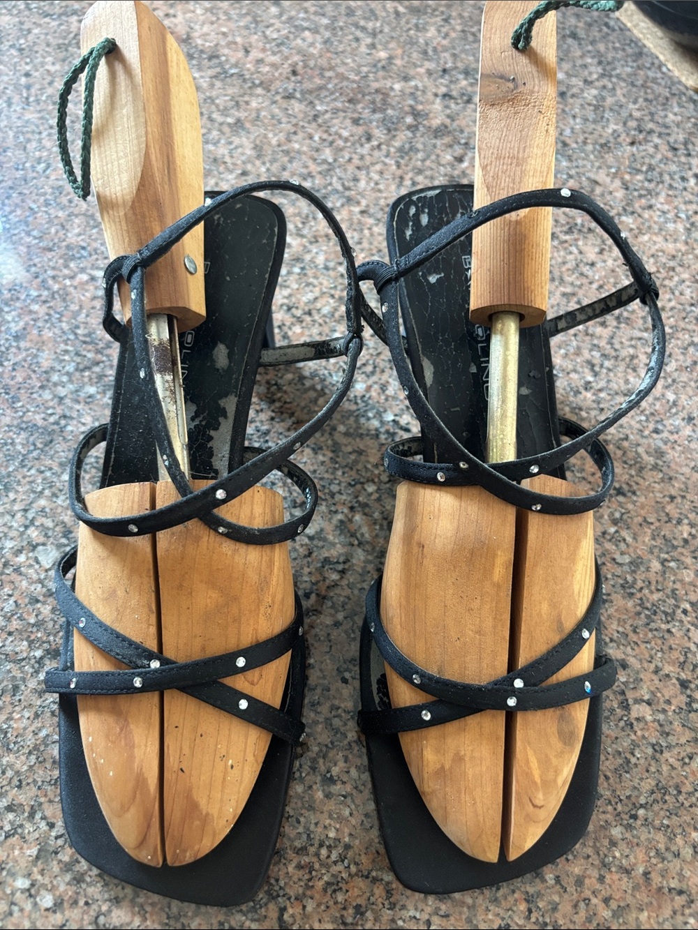 Bandolino Black Strappy Studded Sandals